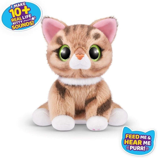 Pets Alive Smitten Kittens Ginger, Gatinho de Pelúcia Surpresa, Pelúcias Ultra Macias, Brinquedos Interativos para Animais de Estimação, Gatinho Eletrônico para Animais de Estimação, Idades 3+ (Ginger)
