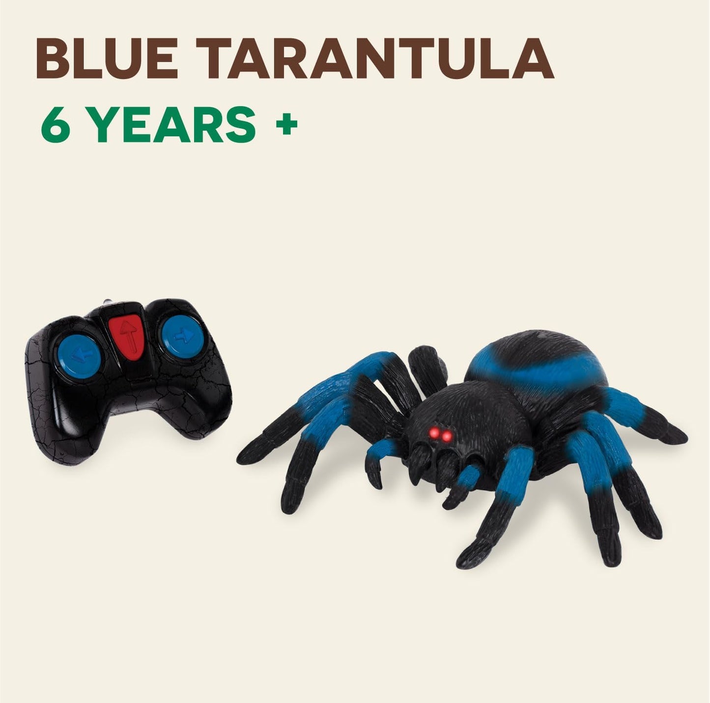 Terra by Battat – Tarântula de Controle Remoto para Crianças com Olhos de LED – Brinquedo de Aranha Realista com Pernas Móveis, Alta Velocidade e Giro de 360° – Animal Azul de Controle Remoto para Meninos e Meninas a partir de 6 Anos