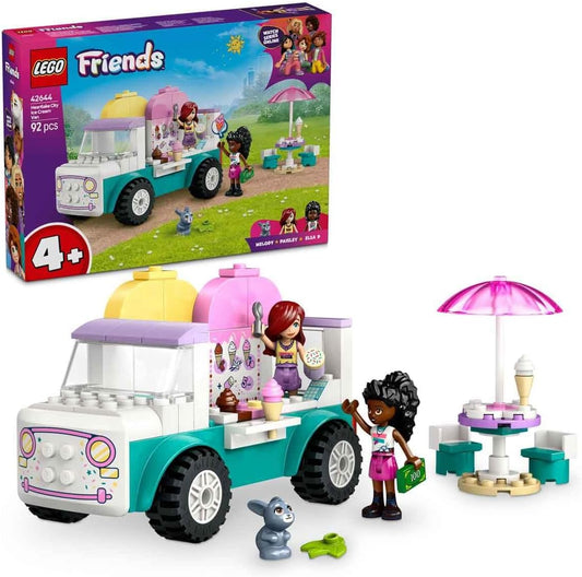 LEGO Brinquedo Friends Heartlake City Ice Cream Van, conjunto criativo de comida de simulação para meninas de 4 anos ou mais, inclui 2 minibonecas e uma figura de coelhinho