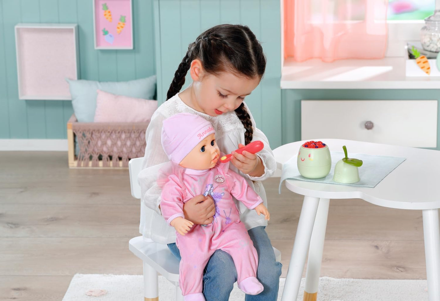 Conjunto para Almoço Baby Annabell 707494 - Lancheira em formato de pera para bebês Baby Annabell de 36 cm e 43 cm - Requer 3 pilhas LRAA (inclusas) - Indicado para crianças a partir de 3 anos