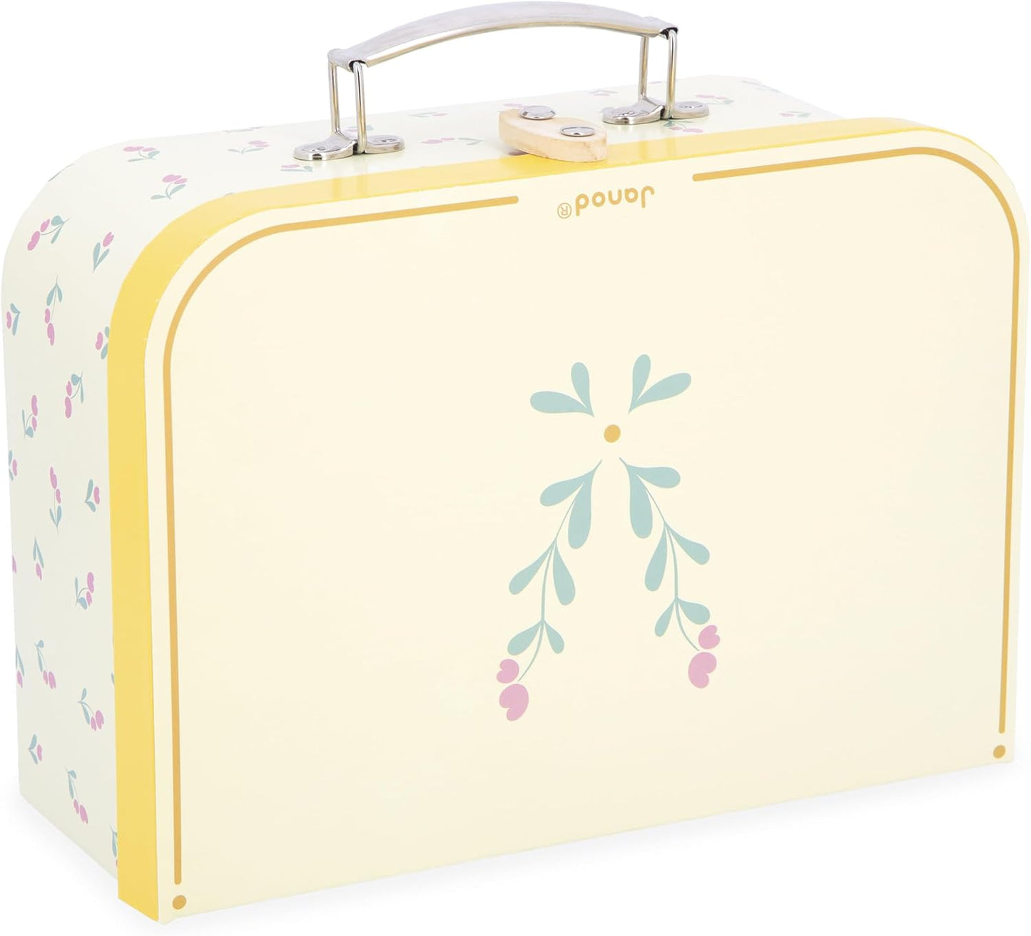 Janod - Conjunto de Jantar de Madeira - Kit de Piquenique Infantil - Para 4 Pessoas - 25 Peças - Conjunto de Papelão - Acessórios Ideais para Cozinha Infantil - Desenvolve a Imaginação - A partir de 3 anos - J06637