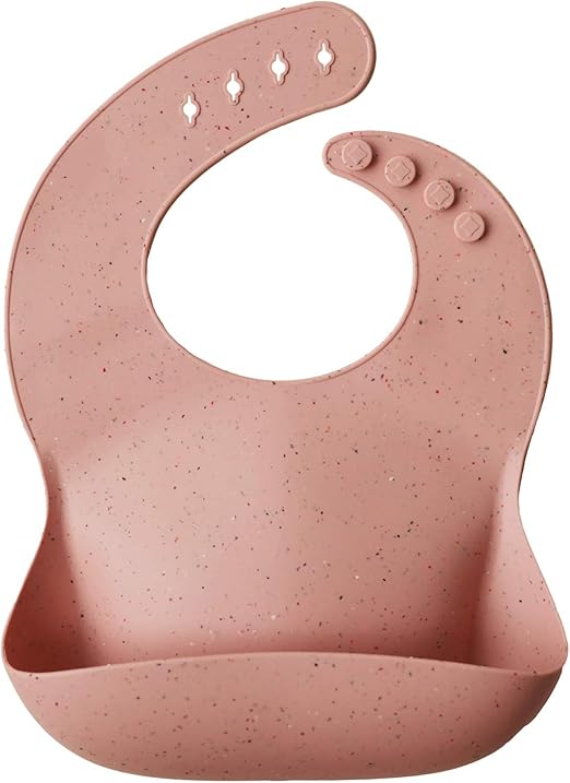 Mushie Babador de Silicone Baby | Babadores Impermeáveis com Ajuste Perfeito | Babadores Fáceis de Limpar para Alimentação do Bebê | 4 Tamanhos Ajustáveis com Bolsos Frontais Fundos | 100% Livre de BPA e Ftalatos