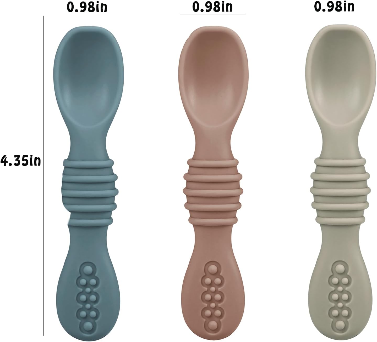 PandaEar Conjunto de 3 Pratos Infantis com Ventosa para Introdução Alimentar, Incluindo 3 Colheres, Pratos de Silicone para Crianças, Prato Dividido com Ventosa Inquebrável, Antiderrapante, Atóxico e Livre de BPA
