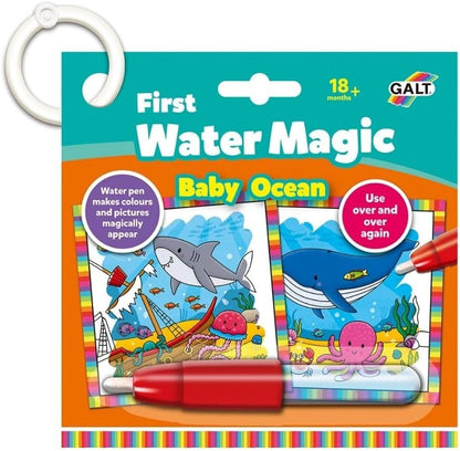 Galt Toys, First Water Magic - Baby Ocean, livro de colorir para crianças, a partir de 18 meses, 18 x 18 cm