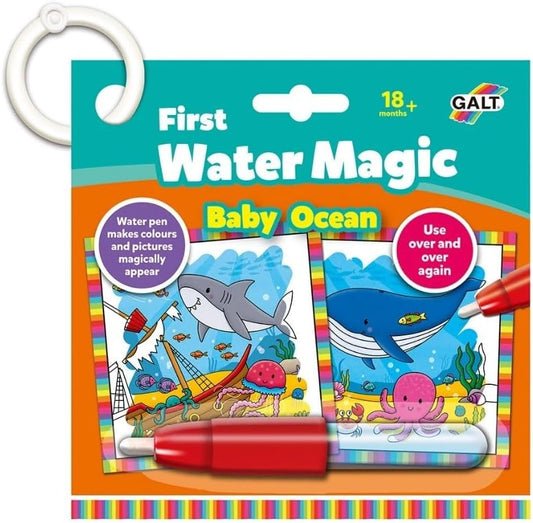 Galt Toys, First Water Magic - Baby Ocean, livro de colorir para crianças, a partir de 18 meses, 18 x 18 cm