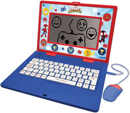 LEXIBOOK, Homem-Aranha e seus Incríveis Amigos, Laptop Educativo Francês/Inglês, Brinquedo Infantil, 170 Atividades para Aprender, Jogar e Ouvir Música, Tela Grande, Vermelho/Azul, JC599SPi1