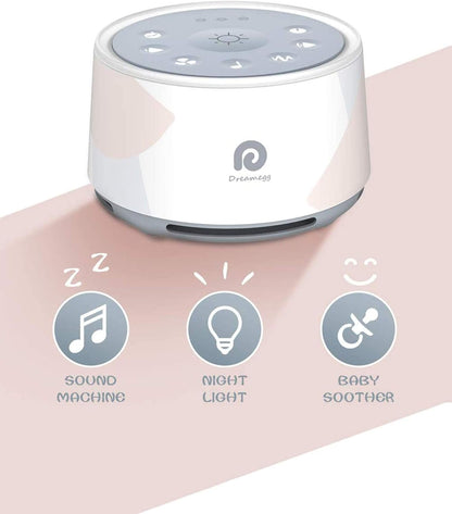 Dreamegg Máquina de ruído branco, máquina de som de sono D1Pro para bebês, crianças e adultos, chupeta de sono para bebês 3 em 1, luz noturna atualizada, 29 sons naturais de alta fidelidade, adequada para dormir em casa, berçário, presente de escritório