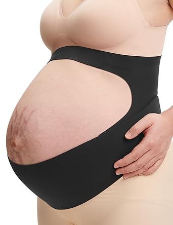 momcozy Faixa de barriga para gravidez, faixa de barriga para maternidade CozySupport Ergonest, cinto de gravidez invisível para costas, abdômen