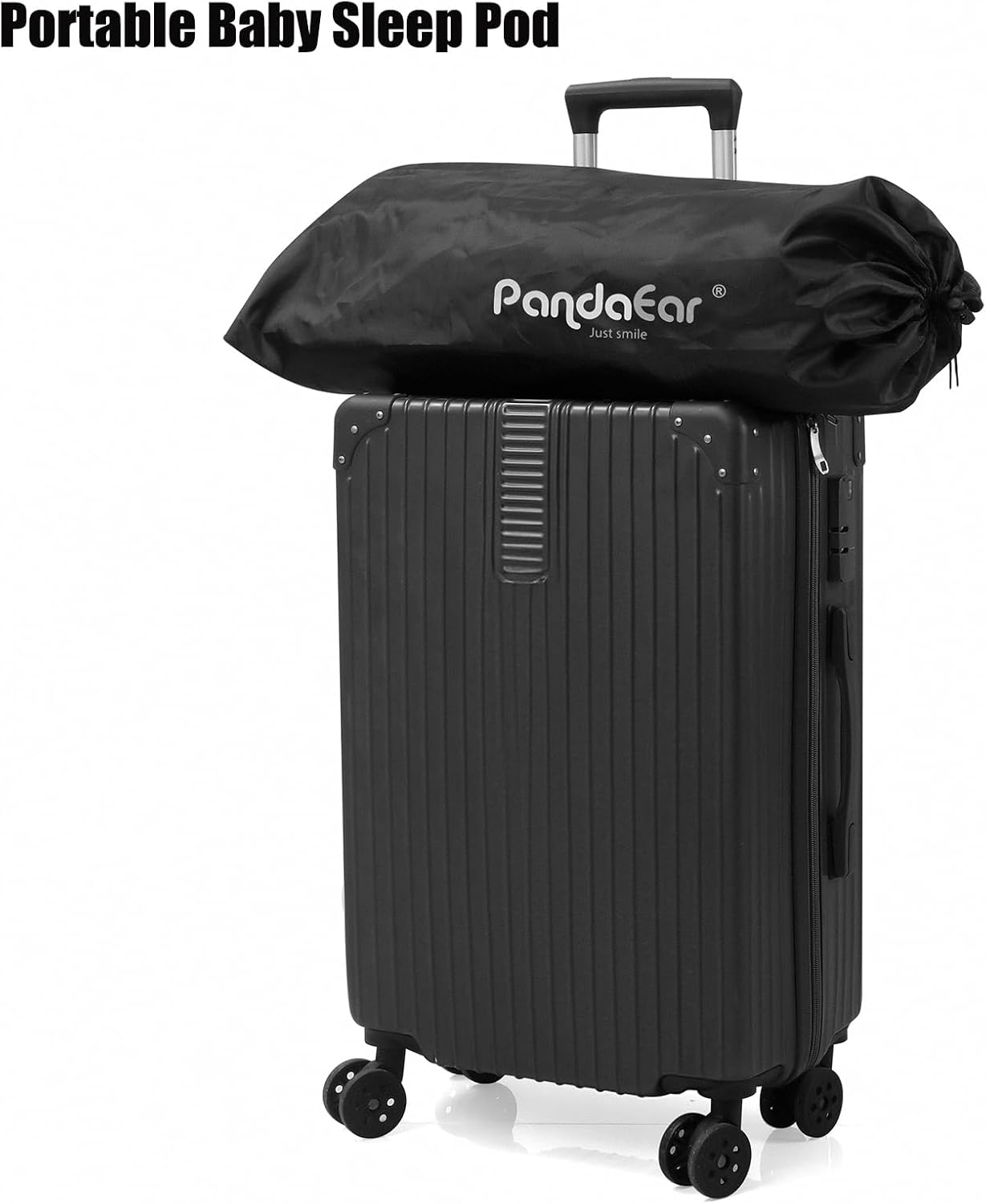 PandaEar Tenda portátil com bloqueio de luz para bebês e crianças pequenas, cobertura de privacidade para berços portáteis, mini berços, ninho de dormir dobrável para viagens e uso interno, bloqueia 95% da luz, preta.