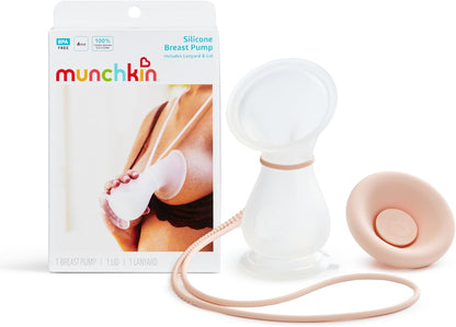 Munchkin Bomba tira-leite de silicone | Bomba manual para amamentação com capacidade para até 120 ml de leite | Design ergonômico e fácil de usar | Artigos essenciais para amamentação e bebê