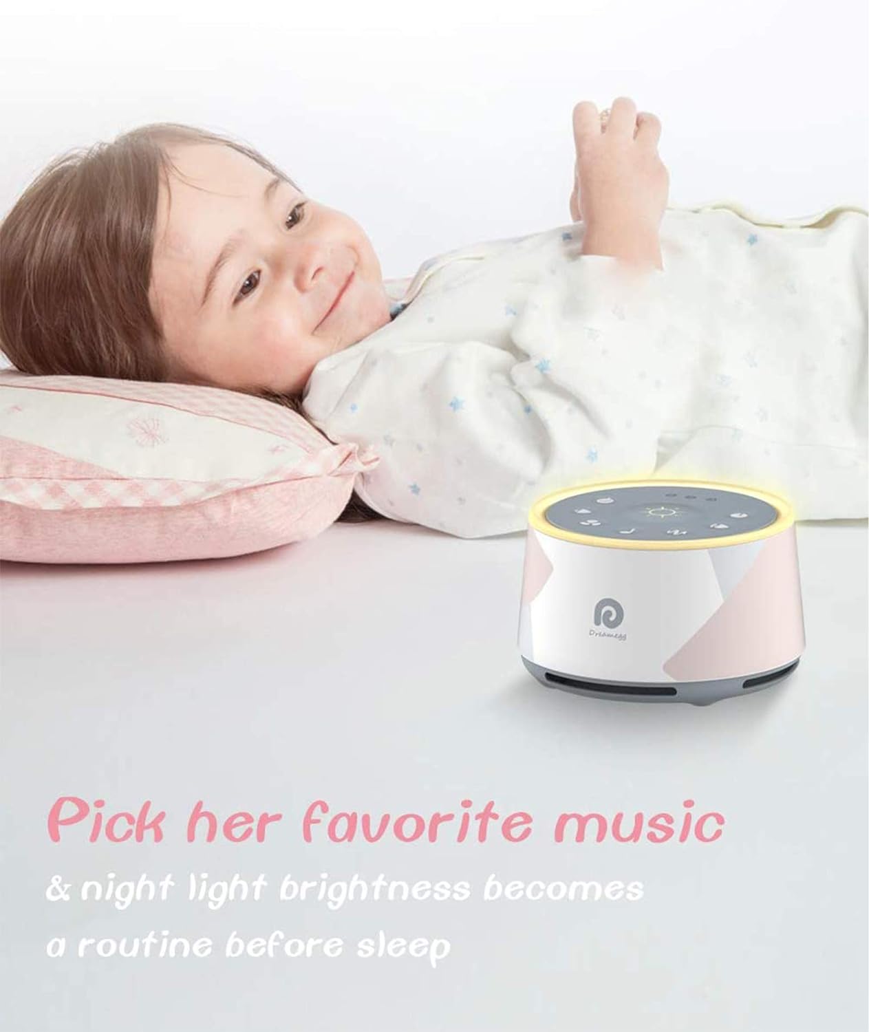 Dreamegg Máquina de ruído branco, máquina de som de sono D1Pro para bebês, crianças e adultos, chupeta de sono para bebês 3 em 1, luz noturna atualizada, 29 sons naturais de alta fidelidade, adequada para dormir em casa, berçário, presente de escritório