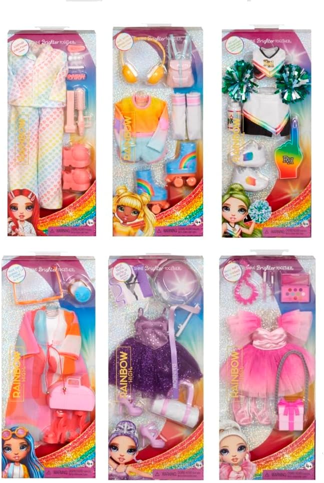 Rainbow High Pacotes de moda - roupas completas, sapatos, joias e acessórios para brincar - Misture e combine para criar toneladas de looks divertidos Brinquedo infantil para idades de 4 a 12 anos - Um pacote de moda incluído