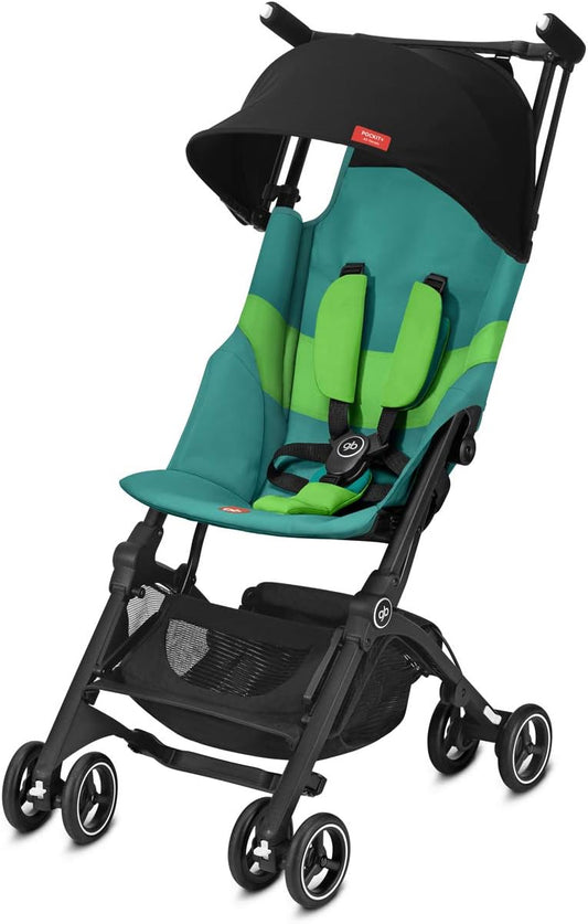 Cochecito gb Gold Pockit+ All Terrain Ultra Compacto, compatible con equipaje de cabina, de 6 meses a 22 kg (aprox. 4 años), Azul Laguna