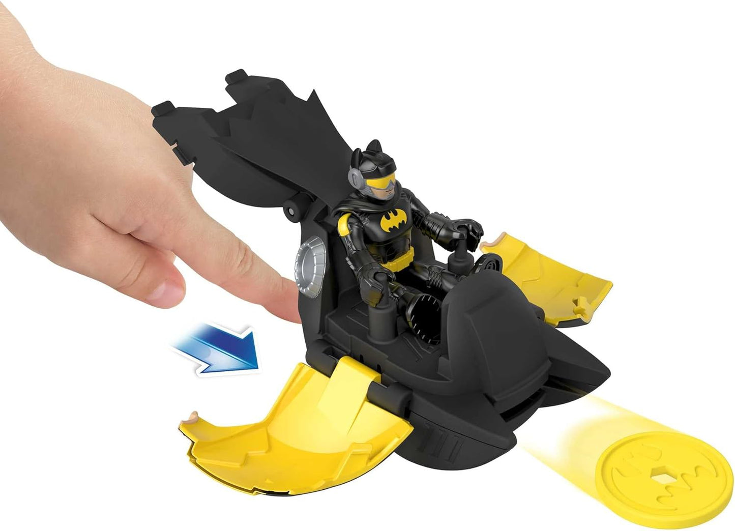 Fisher-Price Imaginext DC Super Friends Head Shifters - Figura do Batman e veículo transformável Batwing para brincadeiras de faz-de-conta a partir de 3 anos de idade