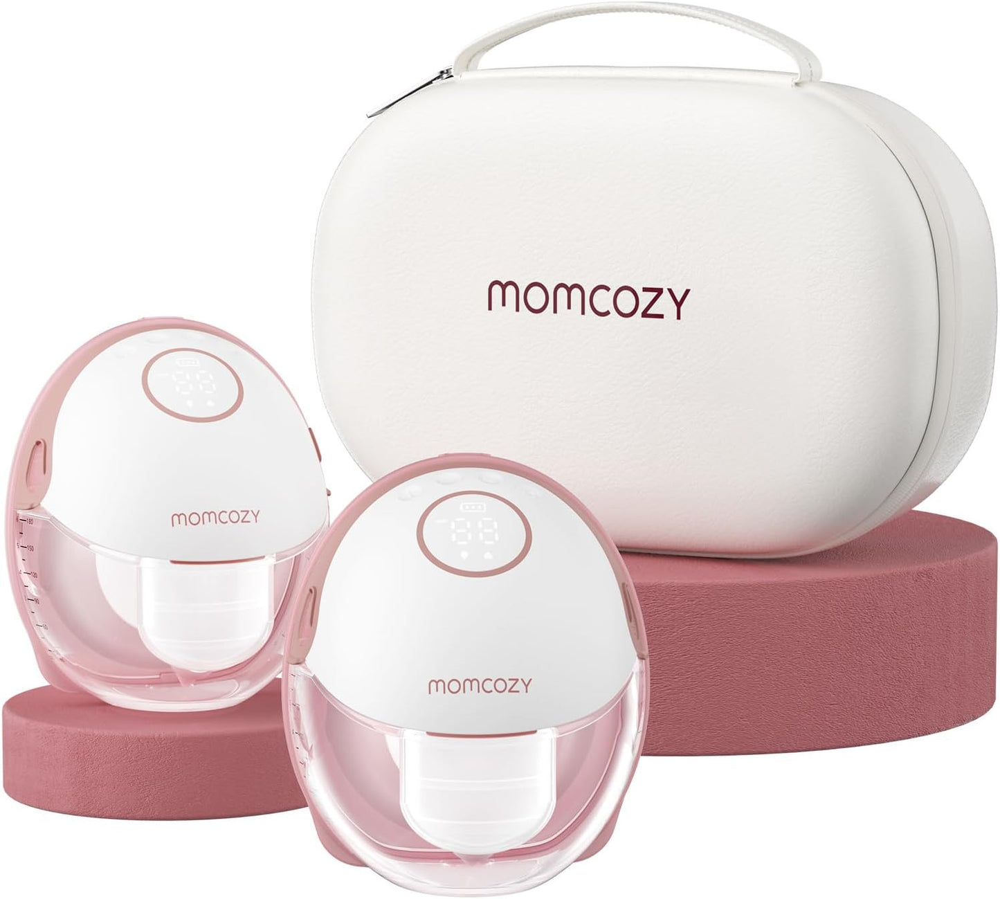 Momcozy Bomba tira leite mãos livres estilo móvel | M6, bomba de amamentação vestível ritmo ideal para mais leite, flange DoubleFit mais adequada e discreta com 3 modos e 9 níveis, 24 mm - 2 unidades vermelho aconchegante