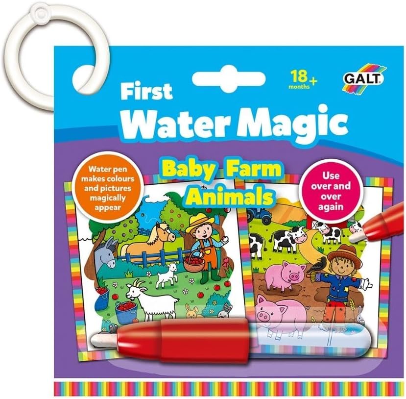 Galt Toys, First Water Magic - Animais da Fazenda, Livro de Colorir para Crianças, Idades 18 Meses ou Mais, 7 x 7 polegadas