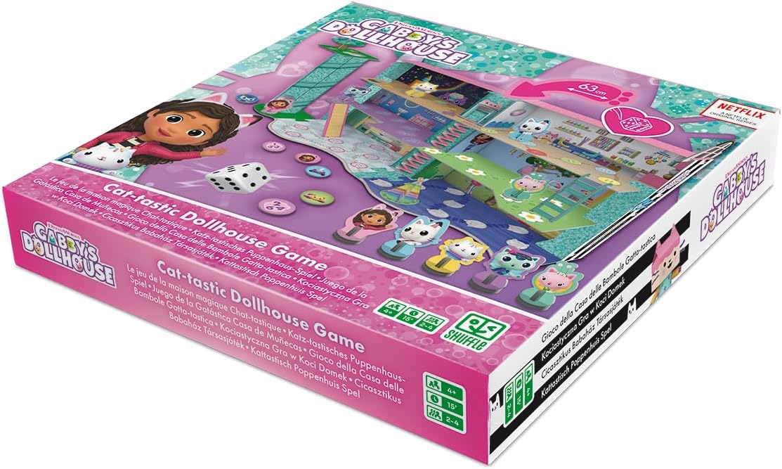 Shuffle FSCGabby's Dollhouse - Jogo de casinha de bonecas felino para crianças a partir de 4 anos, branco