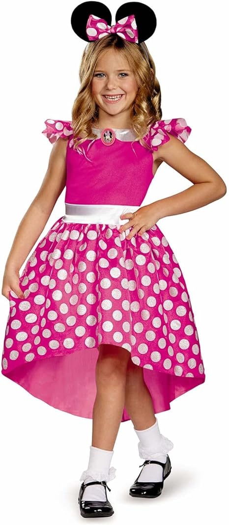 DISGUISE Disney oficial clássico rosa minnie mouse traje crianças, minnie mouse vestir-se roupa saia meninas vestido extravagante, trajes para meninas s