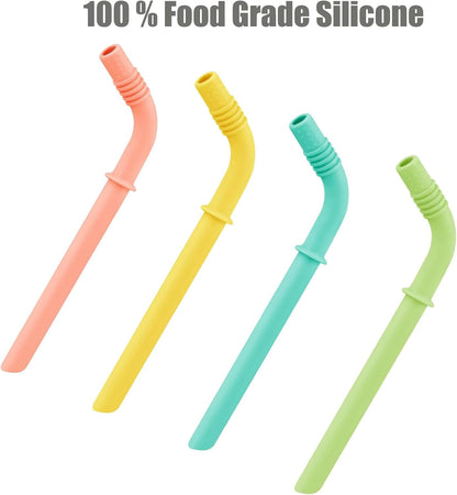 PandaEar Conjunto de 4 Copos de Vidro para Crianças e Bebês, Estilo Mason Jar, 250ml, com Capas de Silicone e Canudos, Copos Antivazamento para Smoothies e Lanches.