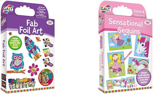 Galt Toys, Fab Foil Art, Kit de artesanato para crianças, a partir de 6 anos e brinquedos, Galt Fab Foil Art, kits de artesanato criativo para crianças e conjunto de atividades divertidas de arte em folha para crianças, meninas e meninos.