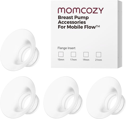 Momcozy Mobile Flow | Inserto de flange de 21 mm para atualização M9, acessórios de reposição originais para bomba de amamentação Mobile Flow | M9, pacote com 4 peças (21 mm)