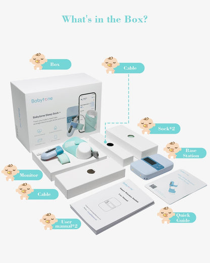 Oxímetro de pulso BabyO2 S2 para bebês, monitor de meia para dormir com estação base, monitoramento de saturação de oxigênio O2 em tempo real, frequência cardíaca, oxímetro para crianças de 0 a 3 anos