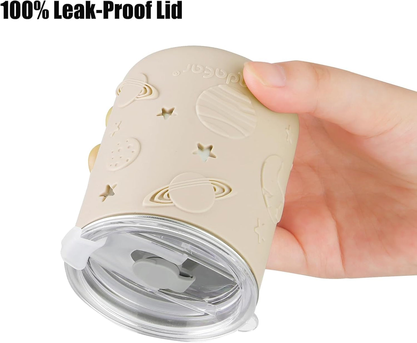 PandaEar Conjunto de 2 Copos de Treinamento em Aço Inoxidável – Copo para Bebê a partir de 6 Meses, Copo Antivazamento com Canudo, Copo com Canudo para Bebê e Copo de Introdução Alimentar para Crianças, Copo Antivazamento (260ml)