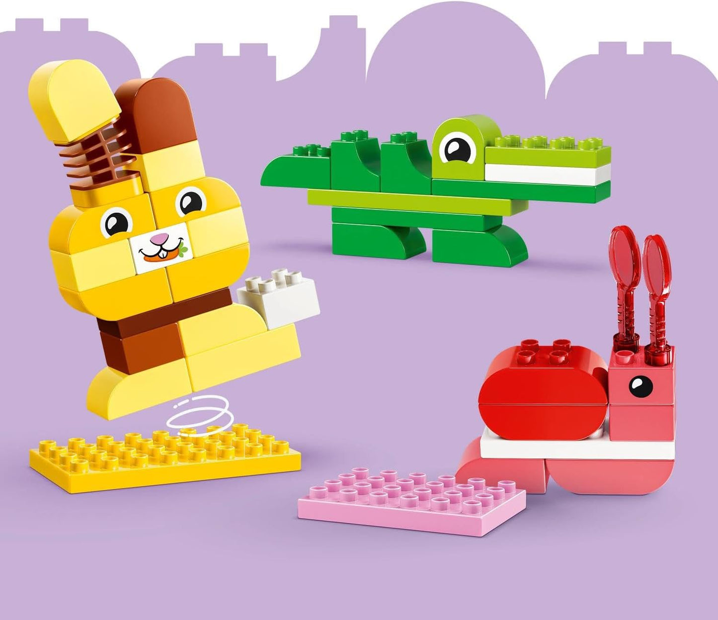 LEGO DUPLO Jogo de Construção de Animais - Brinquedo Educativo de Classificação de Formas e Cores para Crianças - Conjunto Montessori com Figuras e Cartões - Presente de Aniversário para Meninas e Meninos a partir de 3 Anos - 10472