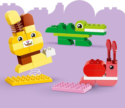 LEGO DUPLO Jogo de Construção de Animais - Brinquedo Educativo de Classificação de Formas e Cores para Crianças - Conjunto Montessori com Figuras e Cartões - Presente de Aniversário para Meninas e Meninos a partir de 3 Anos - 10472