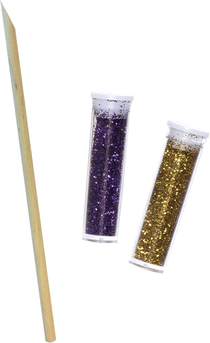 Janod - 3 Pranchas de Glitter com 2 Tubos de Glitter - Tema Fada - Kit de Lazer Criativo Infantil - A partir de 5 anos - J09171