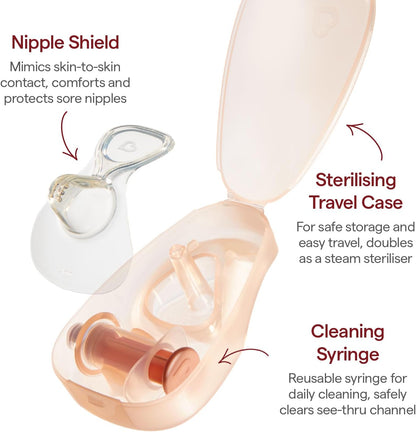 Munchkin Flow Nipple Shield+ | Acompanhe o fluxo de leite enquanto amamenta | Amamentação e itens essenciais para o bebê