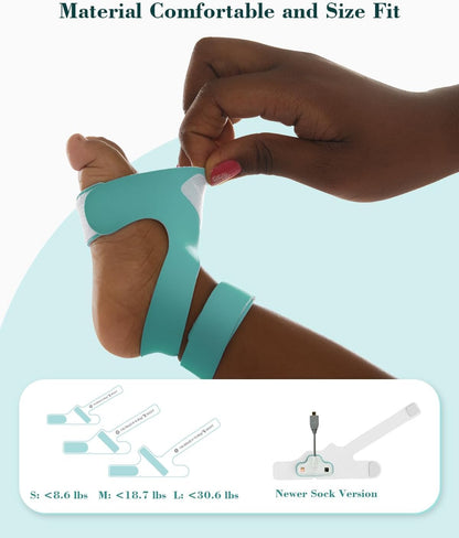 Oxímetro de pulso BabyO2 S2 para bebês, monitor de meia para dormir com estação base, monitoramento de saturação de oxigênio O2 em tempo real, frequência cardíaca, oxímetro para crianças de 0 a 3 anos