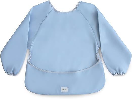 Mushie Babador para Desmame, Manga Longa | Babadores Impermeáveis com Mangas para Bebês e Crianças | Ajuste Regulável para 6 a 24 Meses
