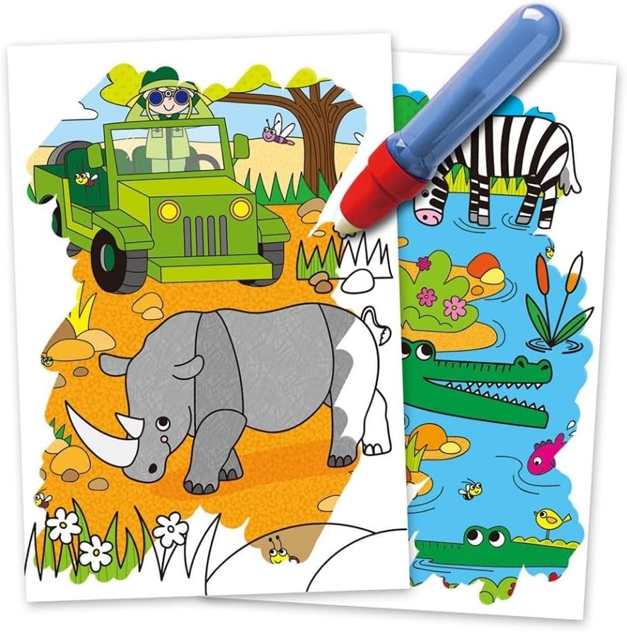 Galt Toys, Water Magic - Safari, livros de colorir para crianças a partir de 3 anos