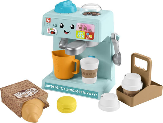 Fisher-Price Brinquedo My Barista Conjunto com Níveis de Aprendizagem e 10 Peças, a partir de 18 Meses, Versão Multilíngue, HYT00