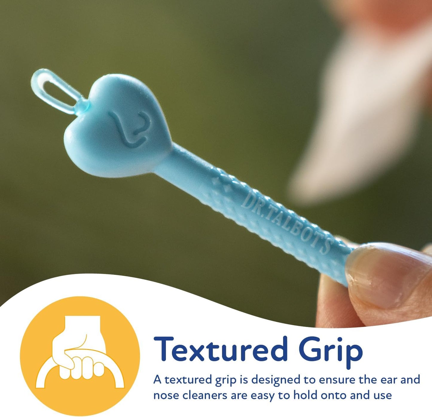 Dr. Talbot's Removedor de cera de ouvido e limpador nasal Safe para bebês - Sem BPA com estojo de viagem - Pacote com 2 - Menino