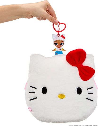 L.O.L. Surprise Loves Hello Kitty – Pelúcia Grande Reversível com Boneca | Boneca-Chaveiro Inclusa, 7 Surpresas, Hello Kitty, Kuromi ou Tuxedosam, Para Maiores de 4 Anos