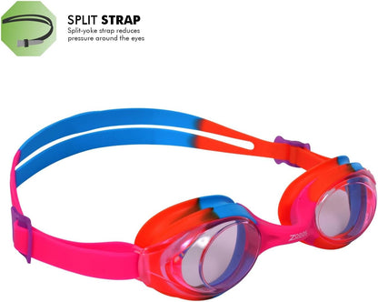 Zoggs Óculos de natação Bondi Kids, óculos de natação com proteção UV, alças de óculos infantis com ajuste de deslizamento dividido, lentes de óculos de natação transparentes sem neblina, óculos de natação para crianças de 6 a 14 anos