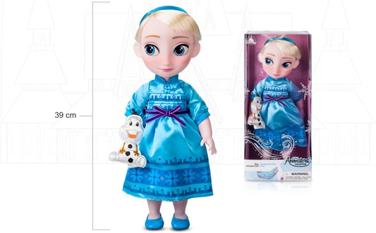 Disney Store Coleção oficial de bonecas animadoras Elsa da Frozen, 39 cm, 15 polegadas, com cabelo enraizado realista, roupa e sapatos, boneca princesa colecionável para crianças pequenas, brinquedos Frozen, a partir de 3 anos.