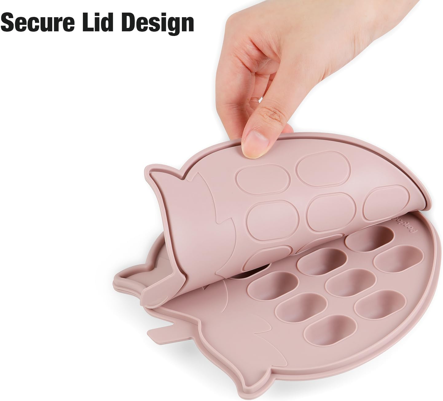 PandaEar Conjunto de 2 Bandejas de Silicone para Congelar Papinhas de Bebê , Bandeja para Congelar Cubos para Desmame com Tampa, Formas para Picolé de Leite Materno, 13 x 14 ml (0,5 oz)