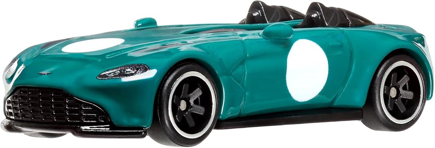 Hot Wheels Carrinho de brinquedo colecionável Premium Car Culture, escala 1:64, Aston Martin V12 Speedster em metal fundido com pneus Real Riders, HKC78