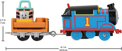 Thomas & Friends Conjunto de Trem Motorizado Fix 'em Up Friends com Carly, o Guindaste, e Sandy, o Trem de Precisão, para Crianças em Idade Pré-escolar a partir de 3 Anos, HDY58, Não Aplicável