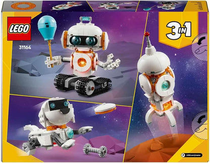 LEGO Brinquedo robô espacial Creator 3 em 1 - transforma-se em uma figura de cachorro ou modelo de foguete - Conjunto de construção para crianças - Ideia de presente com tema espacial para crianças, meninos e meninas com mais de 8 anos