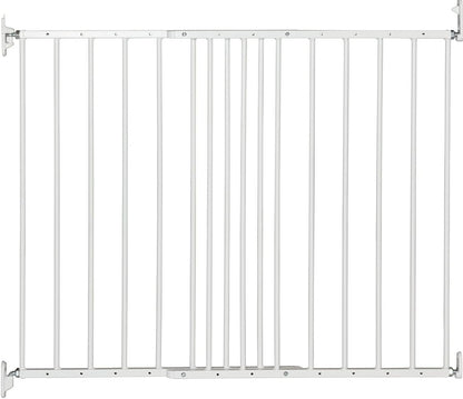 Barrera de seguridad metálica extensible BabyDan Multidan, blanca - Se adapta a aberturas de 62,5 cm a 106,8 cm - Puerta de ajuste con tornillos y presión Munchkin Lindam Sure Shut Axis también es adecuada como puerta para perros