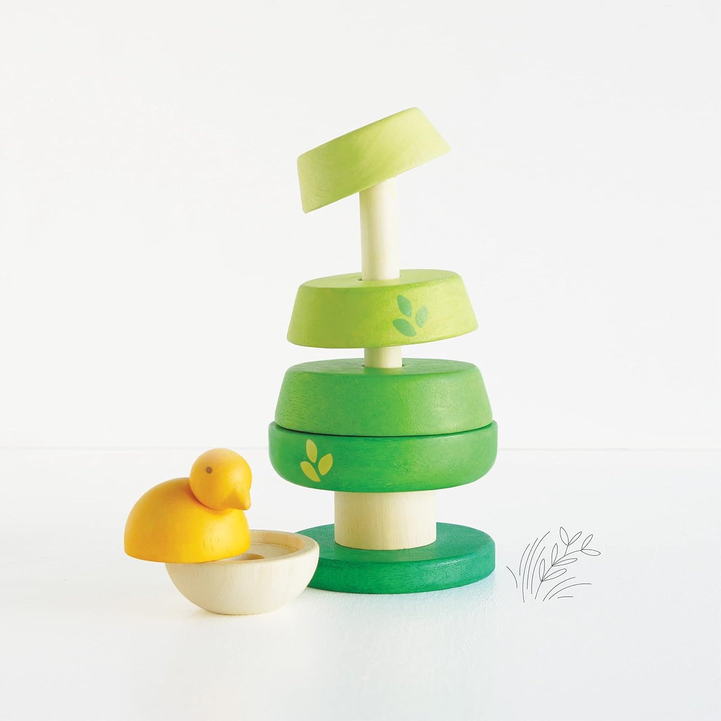 Le Toy Van  - Brinquedo de atividade educacional de empilhamento de madeira Petilou Tree Top Stacker | Adequado para maiores de 12 meses