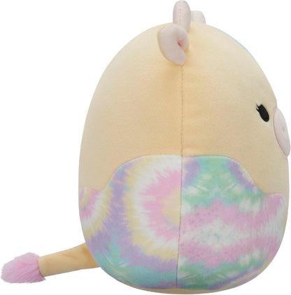 Squishmallows Original Rina, a Vaca Amarela com Manchas Tie-Dye, de 7,5 Polegadas – Pelúcia Oficial da Jazwares