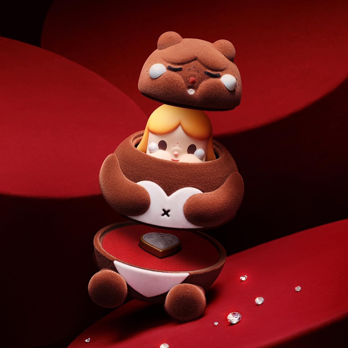 POP MART CRYBABY Crying For Love Series Conjunto completo de design premium, presentes para mulheres, boneco de ação colecionável favorito dos fãs