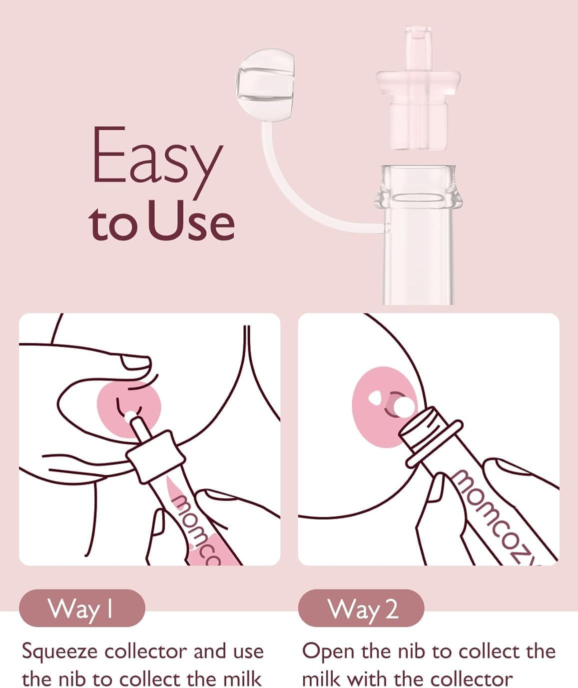 Momcozy Coletor de colostro Coletor de leite materno reutilizável, recipiente portátil de colostro pode alimentar o bebê, coletor multiuso sem BPA, 5ml-2 unidades