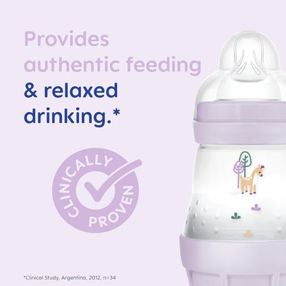 MAM Conjunto inicial de mamadeiras anticólicas Easy Start | Inclui mamadeiras e chupeta autoesterilizante MAM Original Start de 0 a 2 meses | Conjunto de presente para bebês