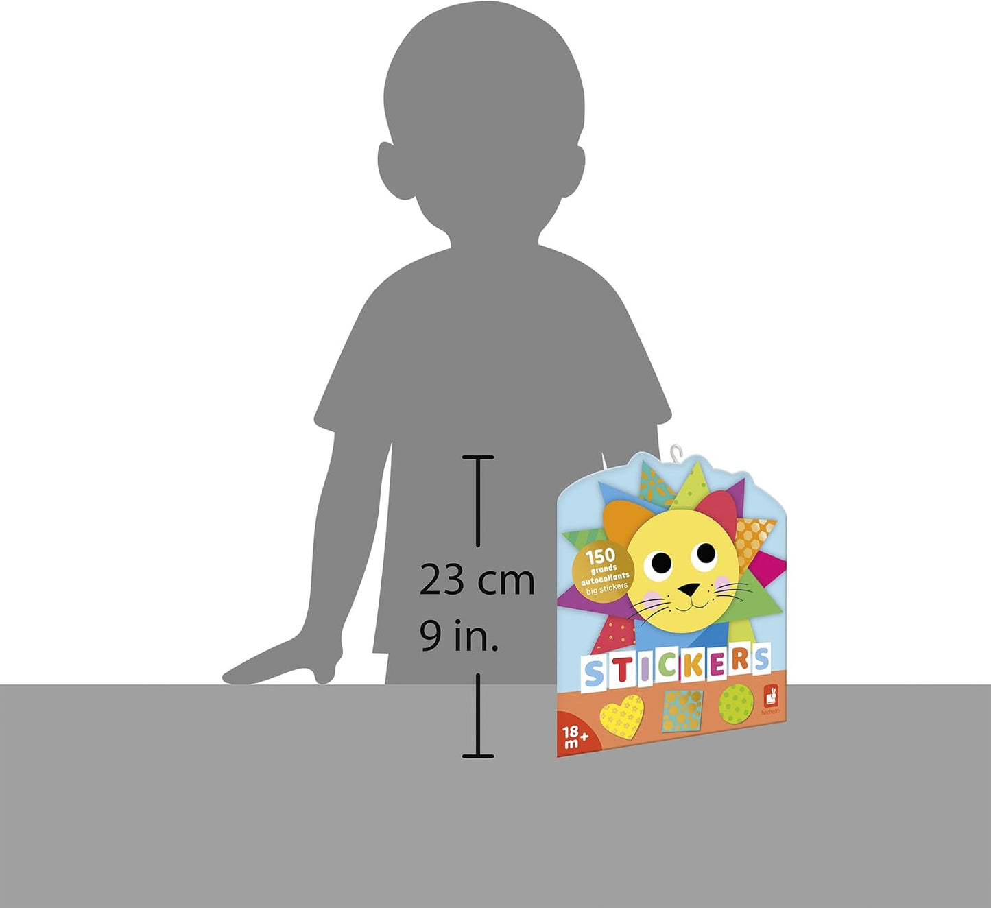 Janod - 150 Adesivos Grandes - Ideal a partir de 18 meses - Adesivos Autoadesivos - Formas Geométricas - Lazer criativo para crianças - Motricidade fina e concentração - J09194